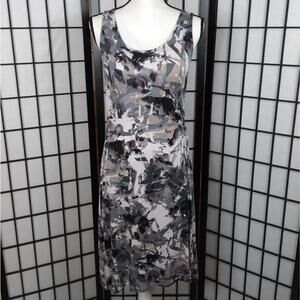 Daisy Fuentes Sleeveless Abstract Tank Dress Gray Size M
